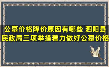 公墓价格降价原因有哪些 泗阳县民政局三项举措着力做好公墓价格备案工作